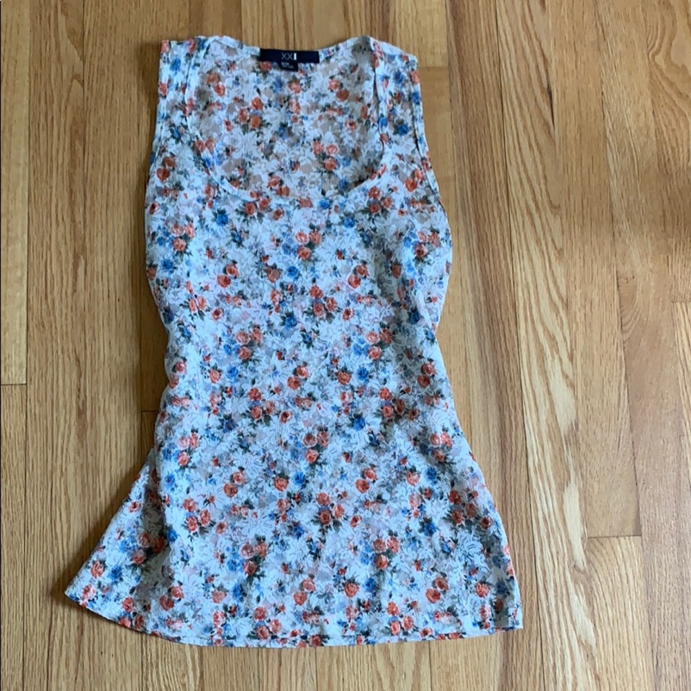 3/$15 - Sheer floral tank